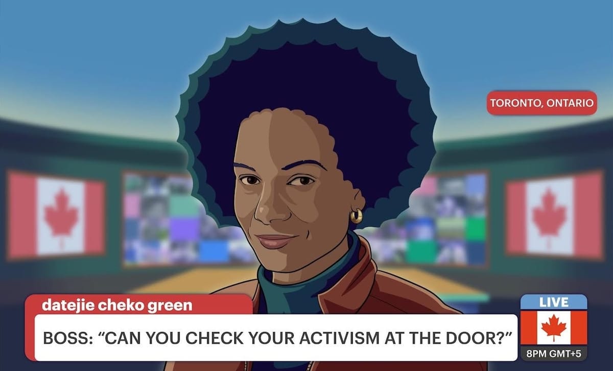 Excerpt: Can you check your activism at the door?