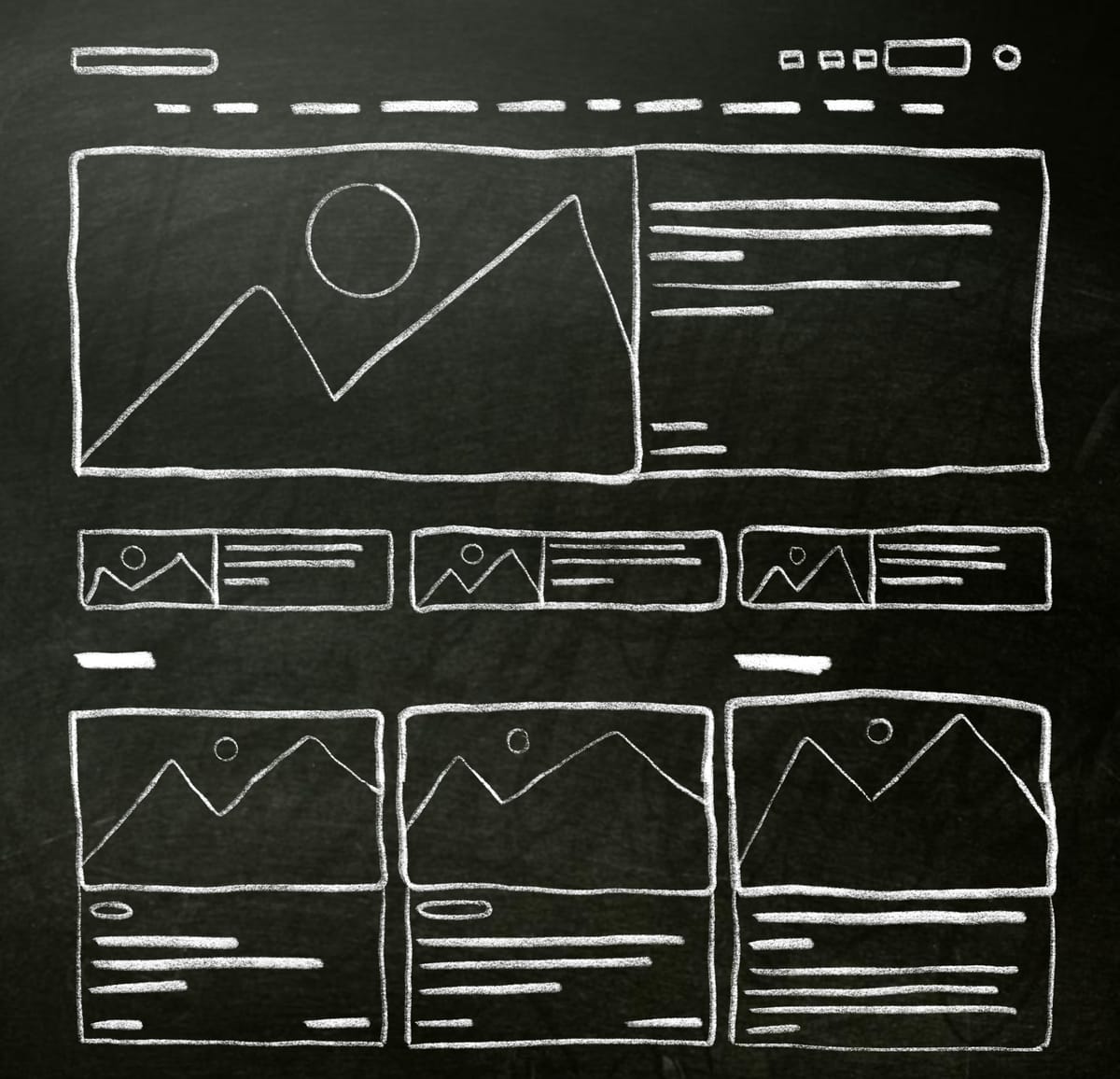 Illustration of a website wire frame.